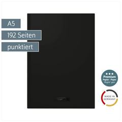 Notizbuch Premium Colour Line | A5, punktiert, onyx