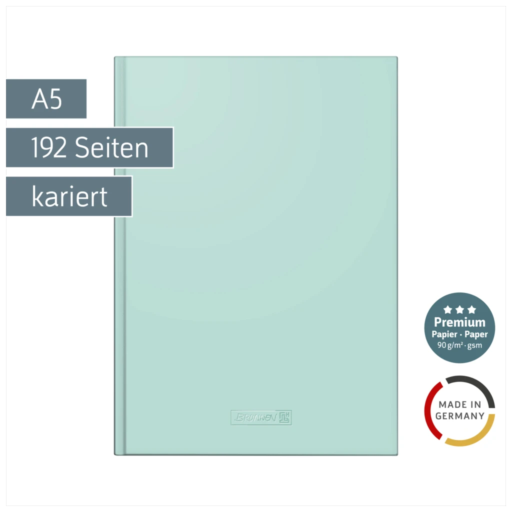 Notizbuch Premium Colour Line | A5, kariert, mint