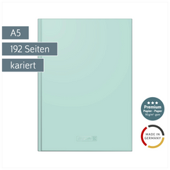 Notizbuch Premium Colour Line | A5, kariert, mint