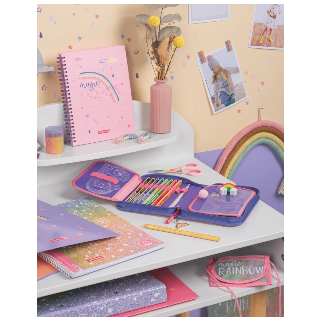 Freundebuch Magic Rainbow | 16,5×20 cm, 80 Seiten, rosa