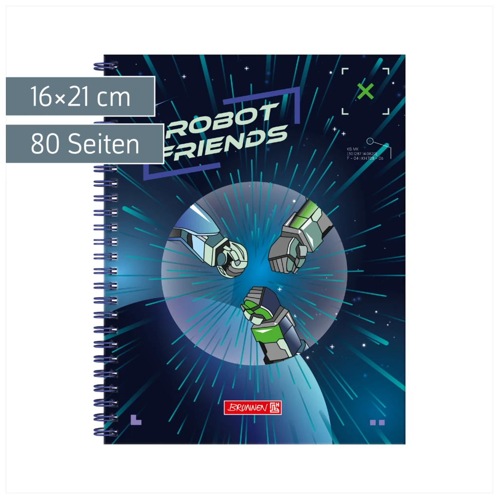 Freundebuch Robot Heroes | 16×21 cm, 80 Seiten, dunkelblau