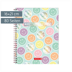 Freundebuch Happy Hippie | 16×21 cm, 80 Seiten, mehrfarbig, pastell