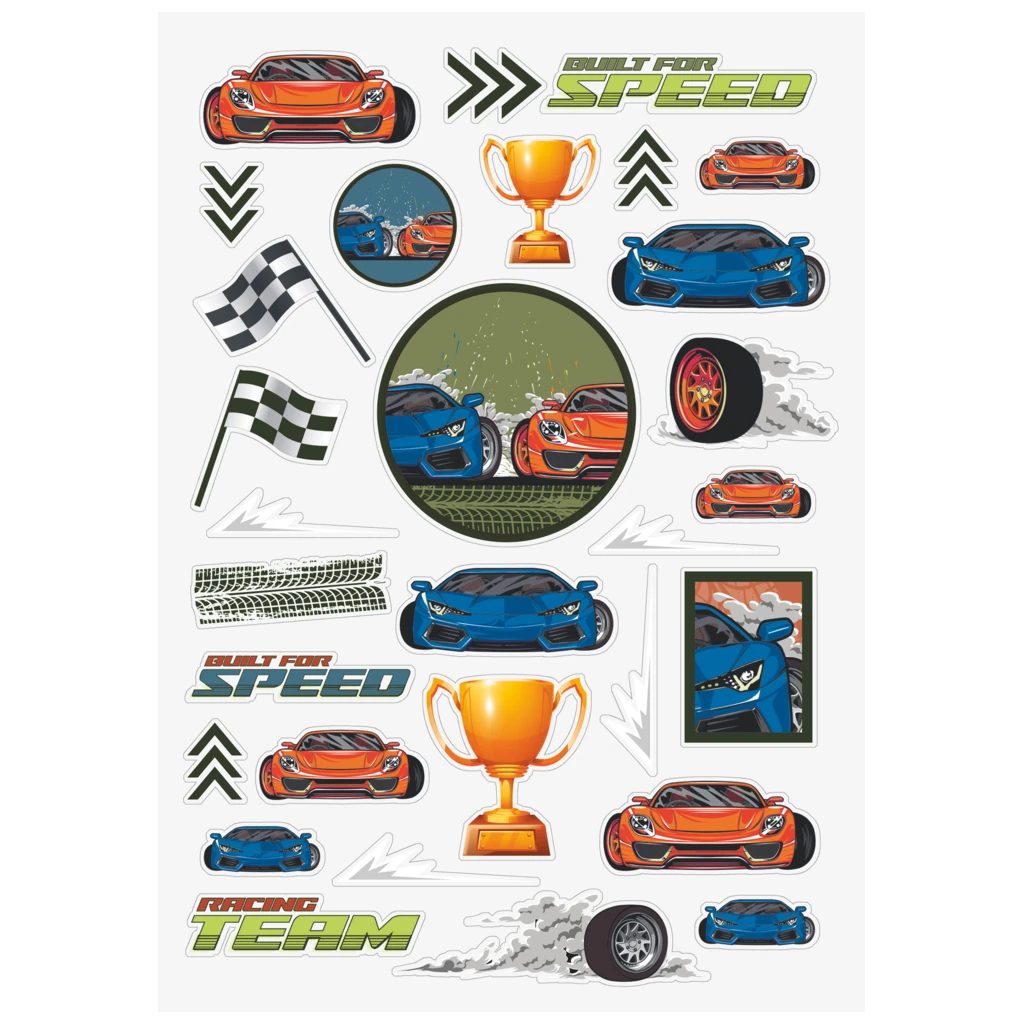 Freundebuch Fast Wheels | 16×21 cm, 80 Seiten, grün/mehrfarbig