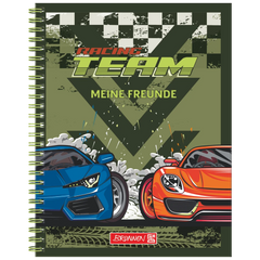 Freundebuch Fast Wheels | 16×21 cm, 80 Seiten, grün/mehrfarbig