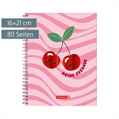Freundebuch Fruity Love | 16×21 cm, 80 Seiten, rosa/rot