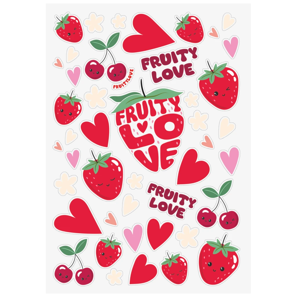Freundebuch Fruity Love | 16×21 cm, 80 Seiten, rosa/rot