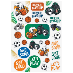 Freundebuch Sporty Animals | 16×21 cm, 80 Seiten, grün/mehrfarbig