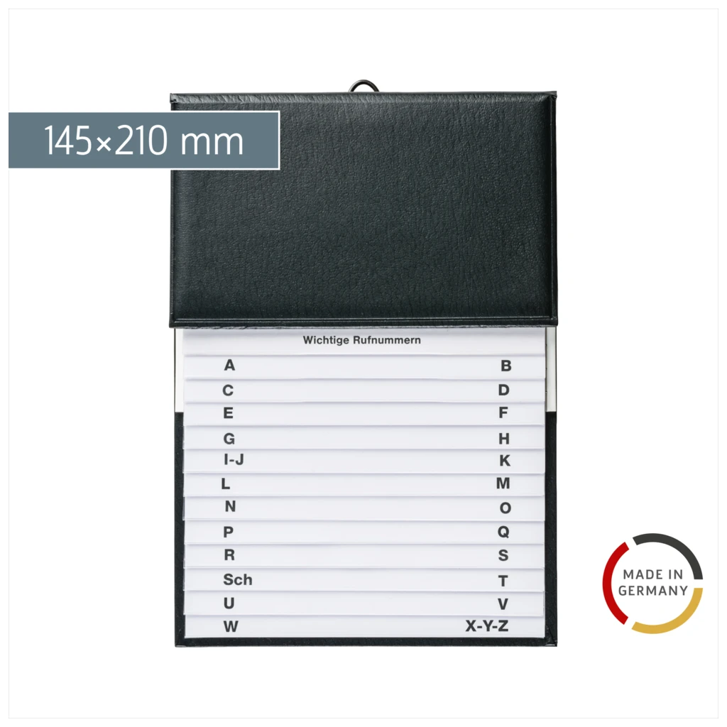 Telefon-Schuppenregister | 145×98 mm, schwarz