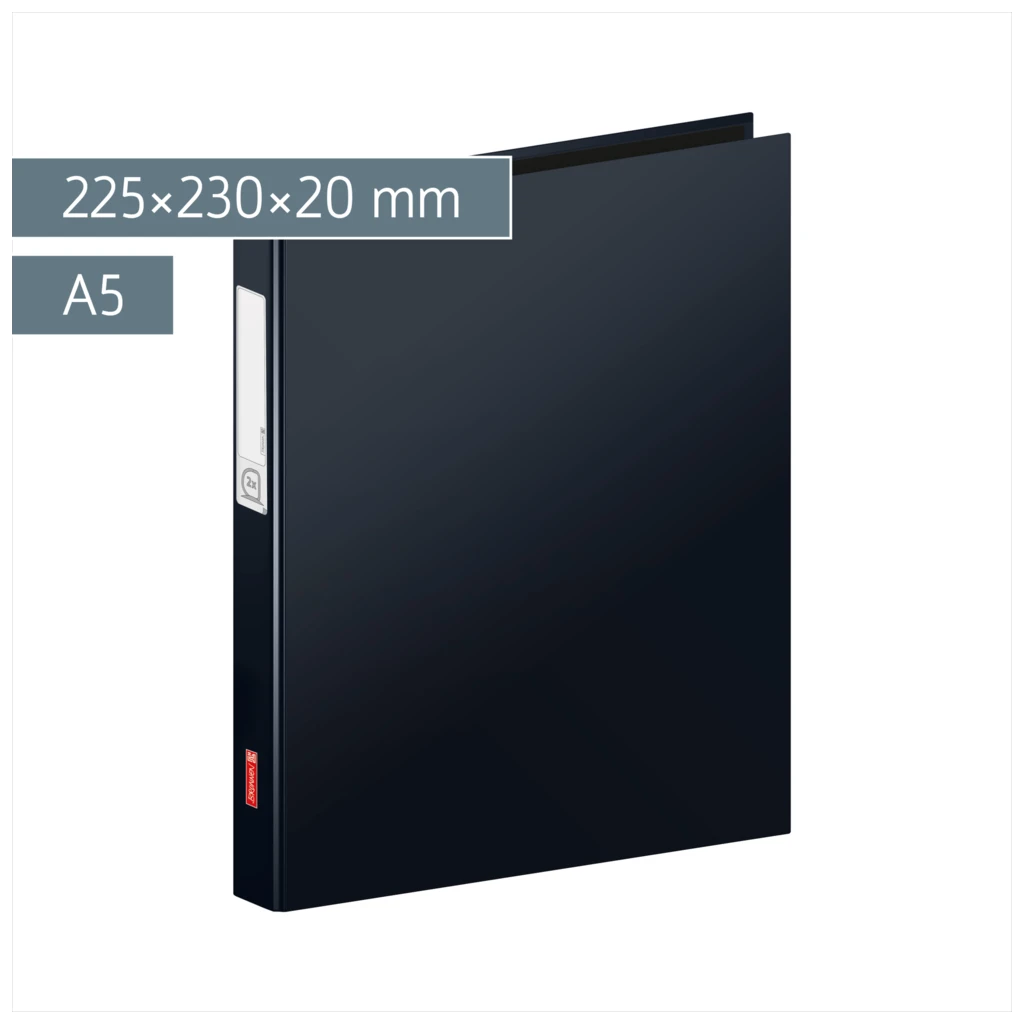 Ringbuch | A5, 2 Ringe, Füllhöhe: 20 mm, schwarz