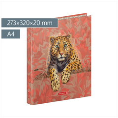 Ringbuch „Leopard“ Safari World | A4, 2 Ringe, Füllhöhe: 20 mm, rot/braun