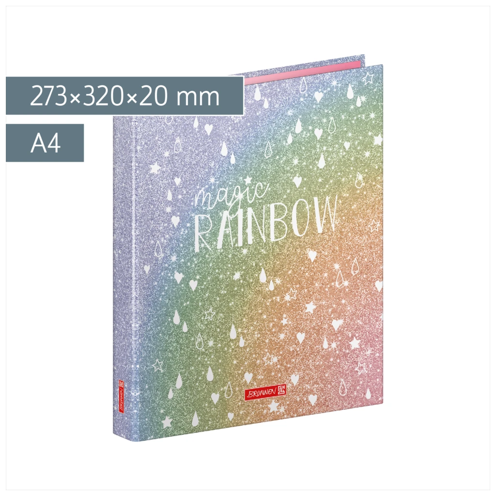 Ringbuch Magic Rainbow | A4, 2 Ringe, Füllhöhe: 20 mm, regenbogen