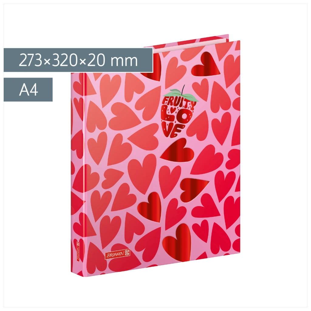 Ringbuch Fruity Love | A4, 2 Ringe, Füllhöhe: 20 mm, rosa/rot