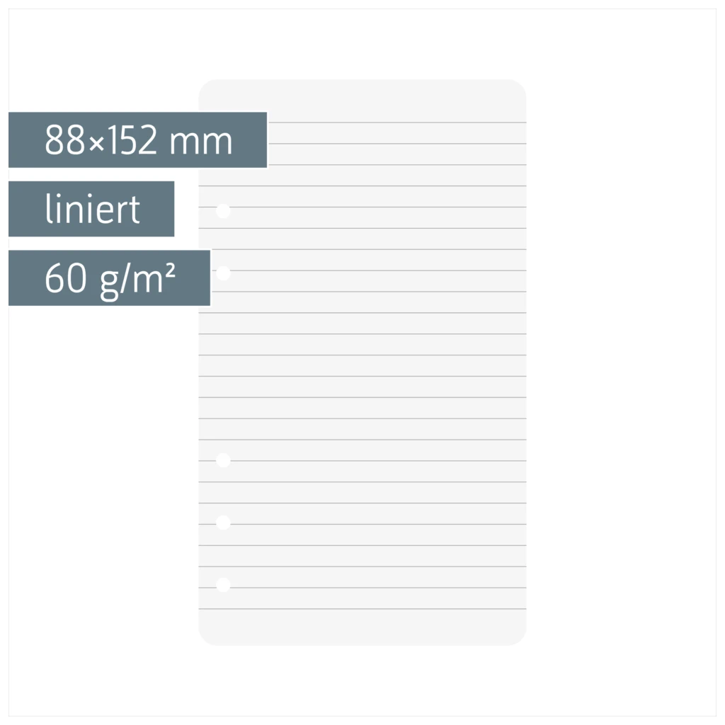 Ringbucheinlagen | A6, liniert, weiß, 50 Blatt