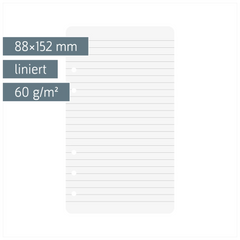 Ringbucheinlagen | A6, liniert, weiß, 50 Blatt