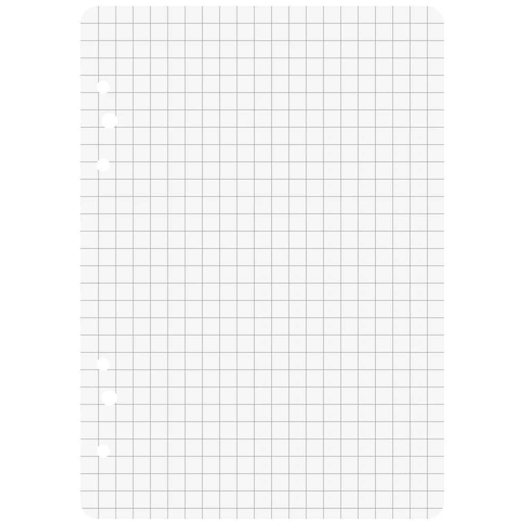 Ringbucheinlagen | A6, 5 mm kariert, weiß, 50 Blatt