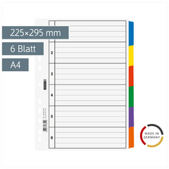Ringbuchregister | A4, 6 Blatt, weiß