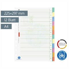Ringbuchregister Recycling | A4, 12 Blatt