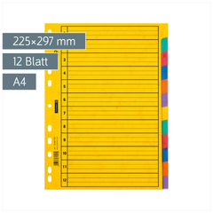 Ringbuchregister FACT!plus | A4, 12 Blatt, gelb