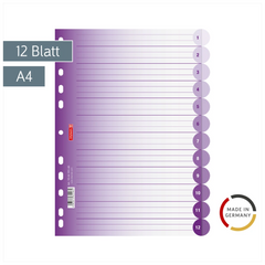 Ringbuchregister Colour Code | A4, 12 Blatt, purple