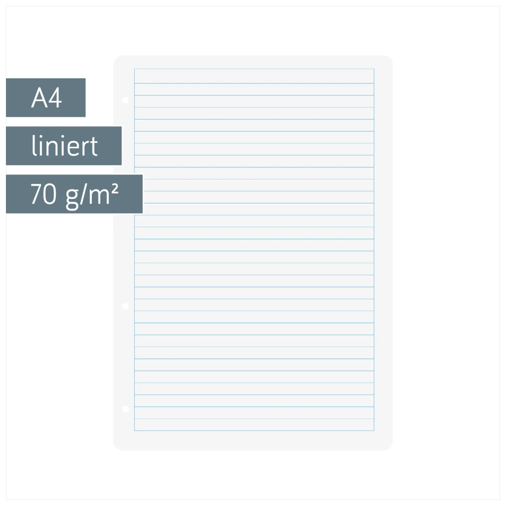Ringbucheinlagen | A4, liniert mit Rahmen, weiß, 100 Blatt