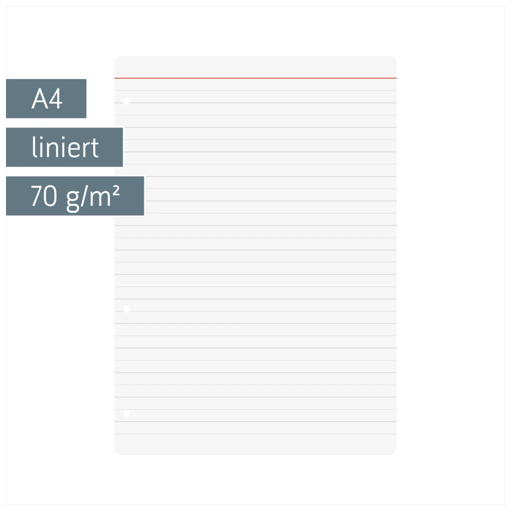 Ringbucheinlagen | A4, liniert, weiß, 50 Blatt