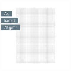 Ringbucheinlagen | A4, 5 mm kariert, weiß, 100 Blatt