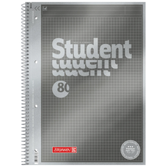 Collegeblock Premium Student „Protokoll“ | A4, kariert, 80 Blatt, anthrazit