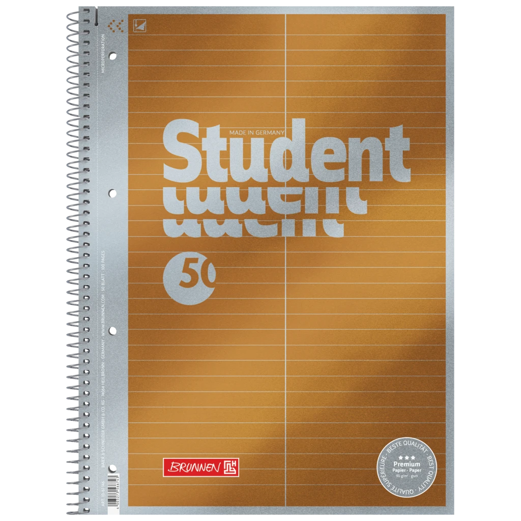 Collegeblock Premium Student „Vokabeln“ | A4, Lineatur 53, 50 Blatt, gelb