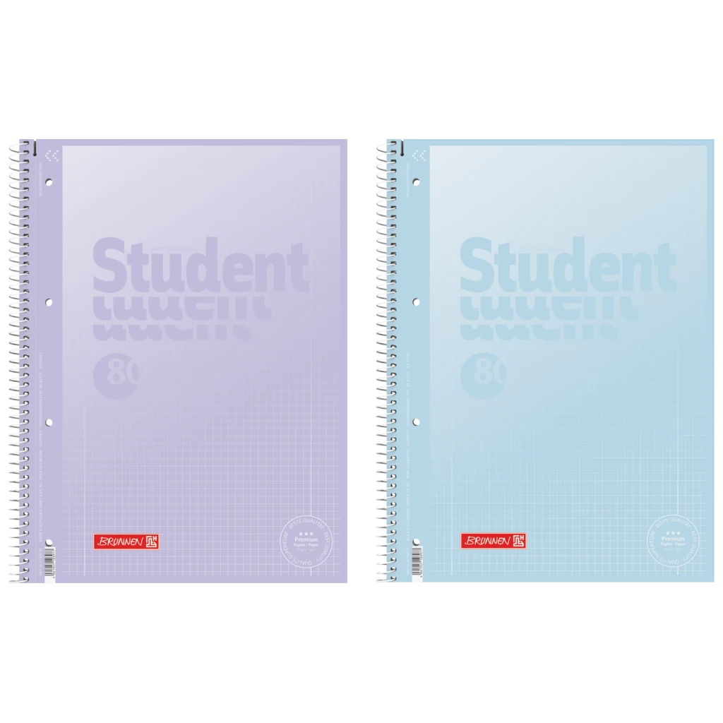 Collegeblock Premium Student „Pastell 2“ | A4, Lineatur 28, 80 Blatt, sortiert