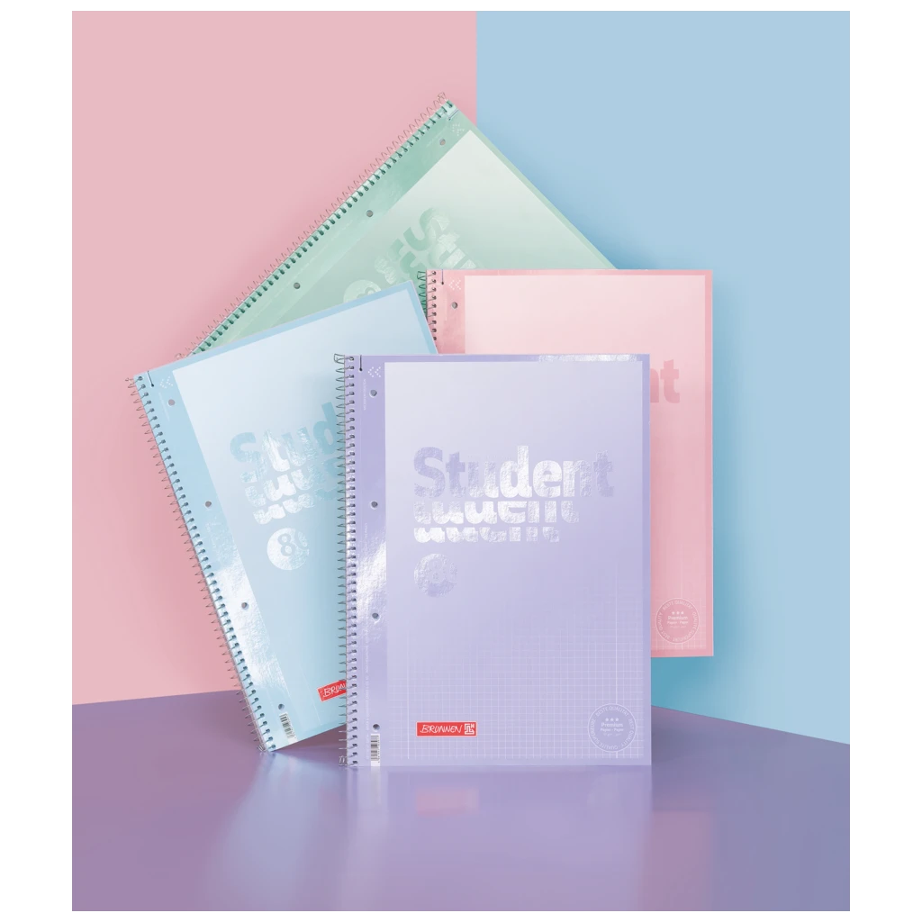 Collegeblock Premium Student „Pastell“ | A4, Lineatur 28, 80 Blatt, sortiert