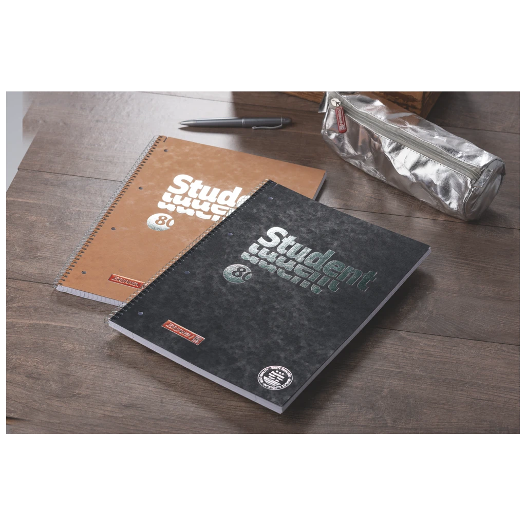 Collegeblock Premium Student FACT!plus | A4, Lineatur 28, 80 Blatt, braun/silber