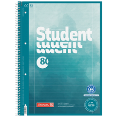 Collegeblock Student Recycling | A4, Lineatur 27, 80 Blatt, blau/mehrfarbig