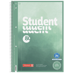 Collegeblock Student Recycling | A4, Lineatur 28, 80 Blatt, grün/mehrfarbig