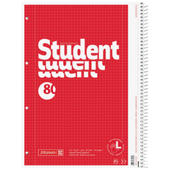 Collegeblock Student Linkshänder | A4, Lineatur 28, 80 Blatt, rot