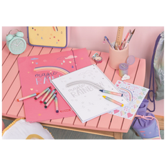 Collegeblock Premium Magic Rainbow | A4, Lineatur 27, 80 Blatt, violett