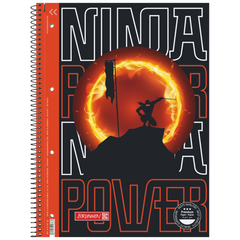 Collegeblock Premium Ninja Power | A4, Lineatur 27, 80 Blatt, orange/schwarz