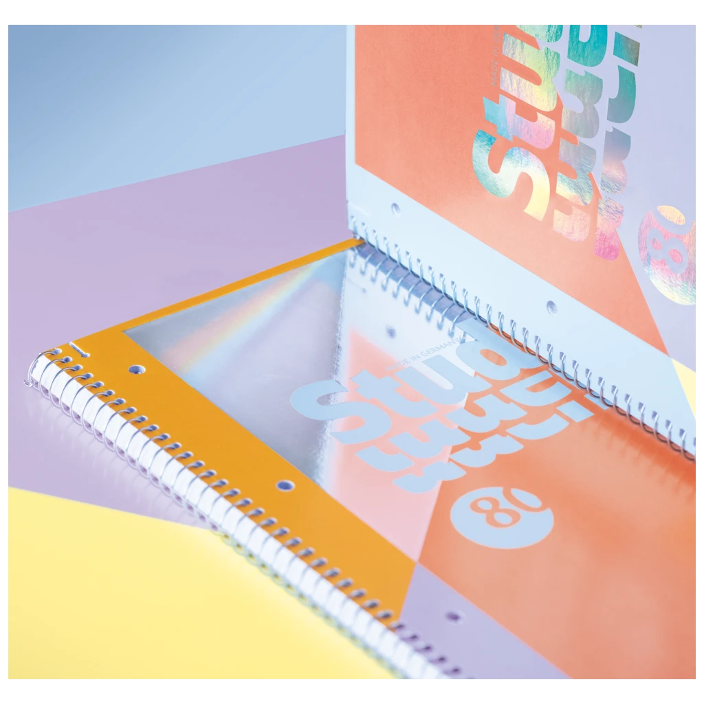 Collegeblock Premium Student „Intoxicate“ | A4, Lineatur 27, 80 Blatt, koralle/silber irisierend
