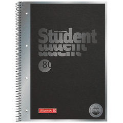 Collegeblock Premium Student „Hardwired“ | A4, Lineatur 27, 80 Blatt, schwarz/silber