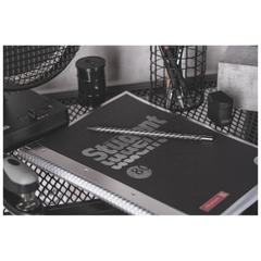 Collegeblock Premium Student „Hardwired“ | A4, Lineatur 27, 80 Blatt, schwarz/silber