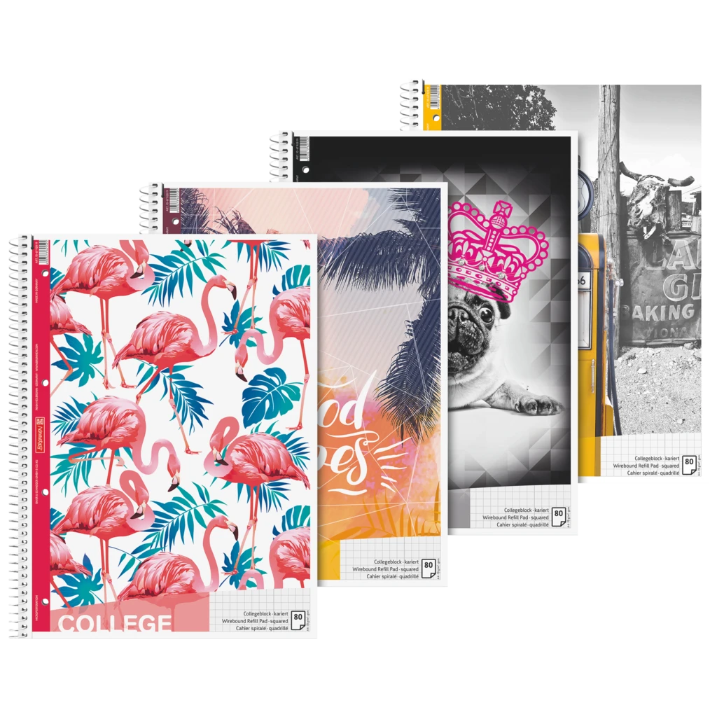 Collegeblock „Trend“ | A4, Lineatur 28, 80 Blatt, sortiert