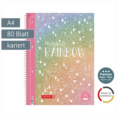 Collegeblock Premium Magic Rainbow | A4, Lineatur 28, 80 Blatt, rosarot/violett