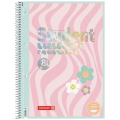 Collegeblock Premium Student Happy Hippie | A4, Lineatur 28, 80 Blatt, rosa/mint