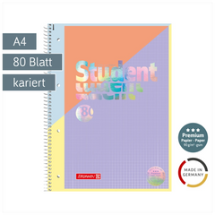 Collegeblock Premium Student „Intoxicate“ | A4, Lineatur 28, 80 Blatt, koralle/violett