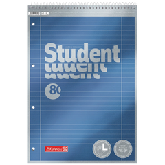 Collegeblock Premium Student Spirale oben | A4, Lineatur 27, 80 Blatt, blau