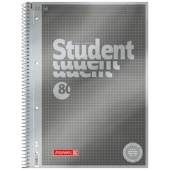 Collegeblock Premium Student „Protokoll“ | A4, kariert, 80 Blatt, anthrazit