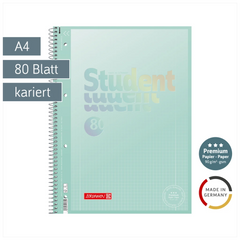 Collegeblock Premium Student „Pastell“ | A4, Lineatur 28, 80 Blatt, pastellmint