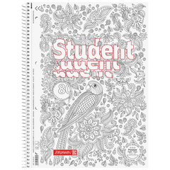 Collegeblock Premium Student „Papagei“ ZENart | A4, Lineatur 27, 80 Blatt, weiß