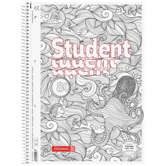 Collegeblock Premium Student „Krake“ ZENart | A4, Lineatur 28, 80 Blatt, weiß