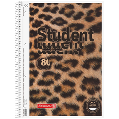 Collegeblock Premium Student „Leopard“ | A4, Lineatur 28, 80 Blatt, braun/schwarz