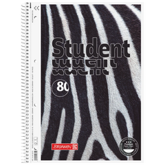 Collegeblock Premium Student „Zebra“ | A4, Lineatur 28, 80 Blatt, weiß/schwarz